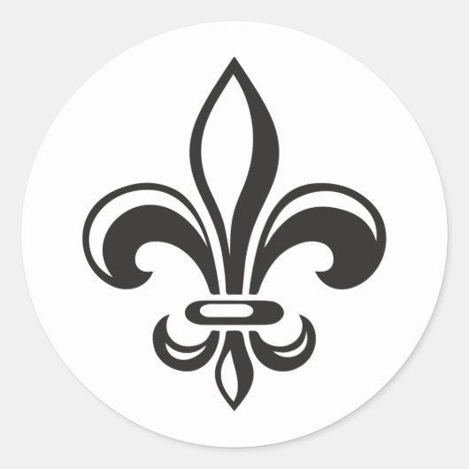Zwarte sticker x20 moderne Franse Fleur de lis (Voorkant)