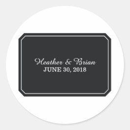 Zwarte Stickers voor gewoon elegante bruiloft