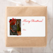 Zwarte Stickers voor kerstcadeautjes in het lab (Insitu)