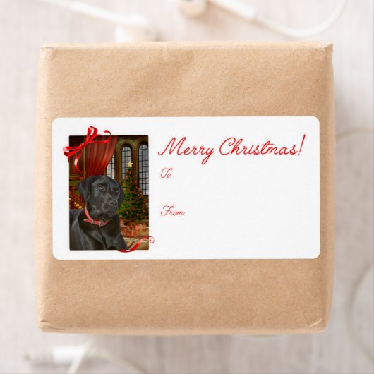 Zwarte Stickers voor kerstcadeautjes in het lab (Insitu)