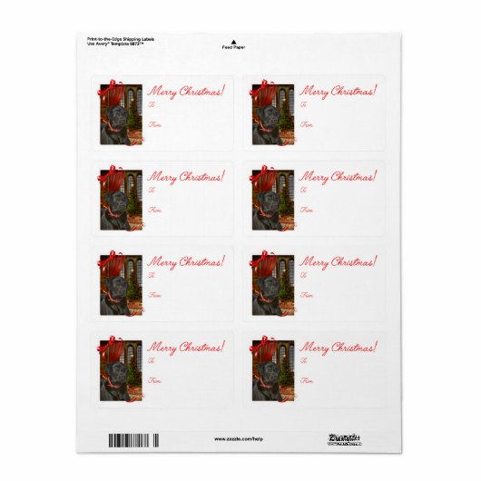 Zwarte Stickers voor kerstcadeautjes in het lab (Full Sheet)