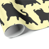 Zwarte Stier Elke Achtergrondkleur Cadeaupapier (Rol Hoek)
