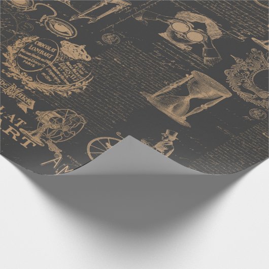 Zwarte  stijl cadeaupapier (Hoek)