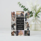 zwarte stijlvolle 8 foto's collage opslaan datum aankondigingskaart (Staand voorkant)