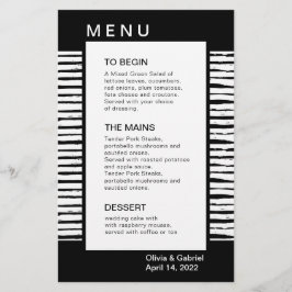 Zwarte stijlvolle fancy strips. Menu Weddenschap