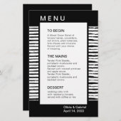 Zwarte stijlvolle fancy strips. Menu Weddenschap (Voorkant / Achterkant)