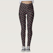 Zwarte stijlvolle geometrische gekleurde patroon-l leggings (Voorkant)