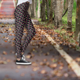 Zwarte stijlvolle geometrische gekleurde patroonle leggings
