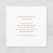 Zwarte stijlvolle goudveer vierkante visitekaartje (Achterkant)