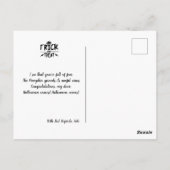 Zwarte, stijlvolle halloween-witch en pompoenafdru briefkaart (Achterkant)