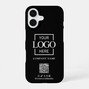 Zwarte stijlvolle minimalistische bedrijfslogo & Q iPhone 16 Hoesje