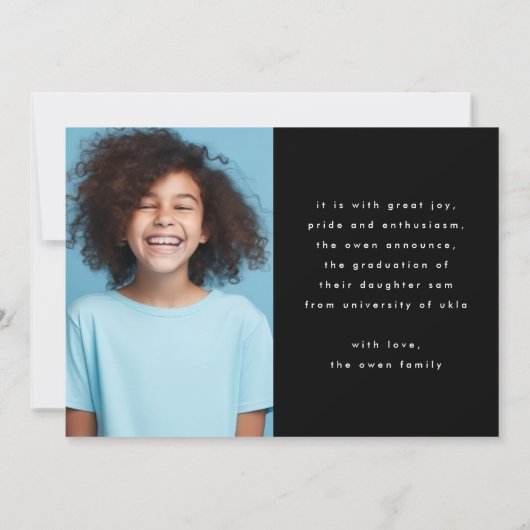 zwarte stijlvolle ultra-chic smart afstudeerder fo aankondiging (Achterkant)