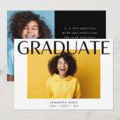 zwarte stijlvolle ultra-chic smart afstudeerder fo aankondiging (Voorkant / Achterkant)