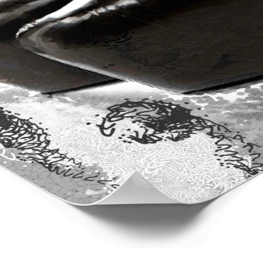 Zwarte Stiletto rode onderste hellen Poster (Hoek)