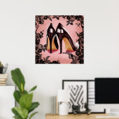 zwarte stiletto's en kant poster (Thuiskantoor)