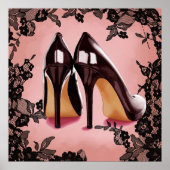 zwarte stiletto's en kant poster (Voorkant)
