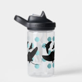 Zwarte Stingrays Ocean Bubbles Kinder naam Waterfles (Rechts)