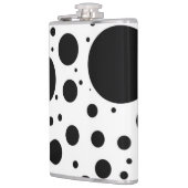 Zwarte Stip en Cirkels op Wit in Variërende Heupfles (Links)