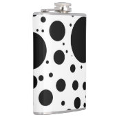 Zwarte Stip en Cirkels op Wit in Variërende Heupfles (Rechts)