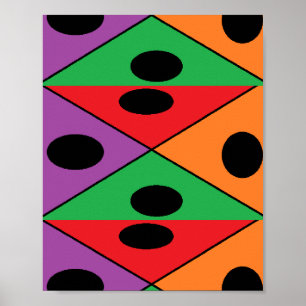 Zwarte stip gepatterd poster