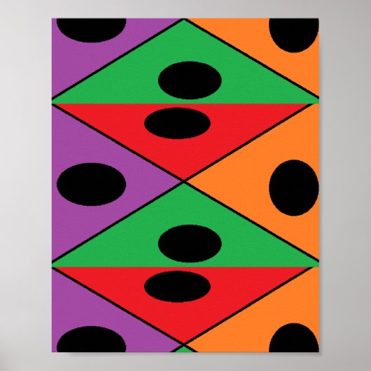 Zwarte stip gepatterd poster (Voorkant)