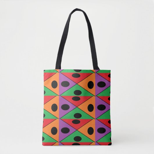 Zwarte stip gepatterd tote bag (Voorkant)