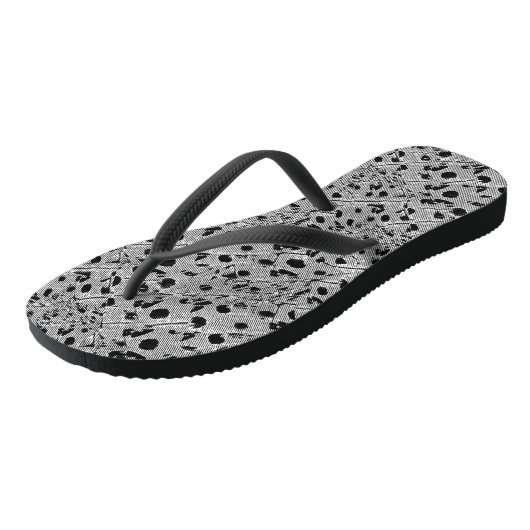 zwarte stip teenslippers (Schuin)