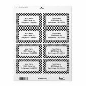 Zwarte Stippen Aangepast Adres Groot Etiket (Full Sheet)