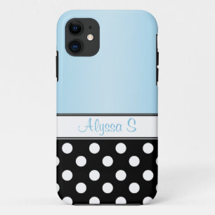 Zwarte Stippen Blauwe iPhone 5 Hoes