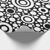 Zwarte Stippen & cirkels Net + uw backgr. Cadeaupapier (Hoek)