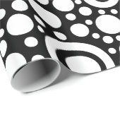 Zwarte Stippen & cirkels Net + uw backgr. Cadeaupapier (Rol Hoek)