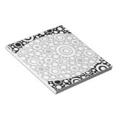 Zwarte Stippen & cirkels Net + uw backgr. en tekst Notitieblok (Schuin)