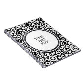 Zwarte Stippen & cirkels Net + uw backgr. en tekst Notitieboek (Rechterzijde)