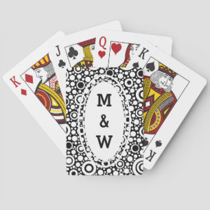 Zwarte Stippen & cirkels Net + uw backgr. en tekst Pokerkaarten