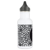 Zwarte Stippen & cirkels Net + uw backgr. en tekst Waterfles (Links)