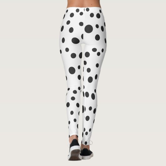 Zwarte stippen dalmatis leggings (Achterkant)