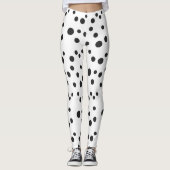 Zwarte stippen dalmatis leggings (Voorkant)