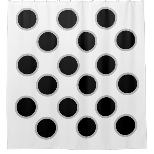 Zwarte stippen douchegordijn (Voorkant)