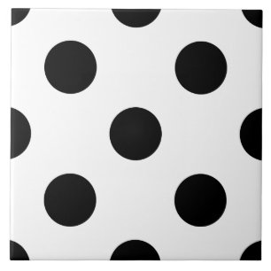 ZWARTE STIPPEN! (een polka puntontwerp) ~ Tegeltje