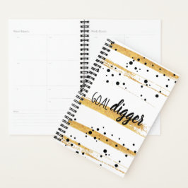 Zwarte Stippen Gold Paint Stripes Goal Digger Plan Planner