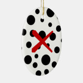 Zwarte Stippen Keramisch Ornament (Rechts)