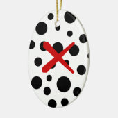 Zwarte Stippen Keramisch Ornament (Links)
