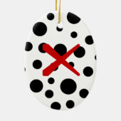 Zwarte Stippen Keramisch Ornament (Achterkant)