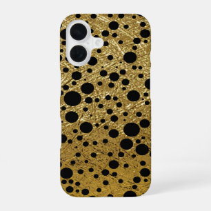 Zwarte stippen namaak goud iPhone 16 hoesje