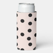Zwarte stippen op roze seltzer blikjeskoeler (Seltzer Voorkant)
