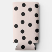 Zwarte stippen op roze seltzer blikjeskoeler (Achterkant)