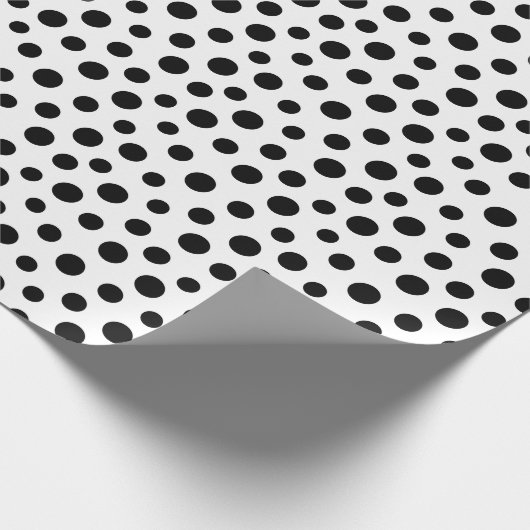 Zwarte Stippen op wit Cadeaupapier (Hoek)