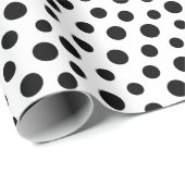 Zwarte Stippen op wit Cadeaupapier (Rol Hoek)
