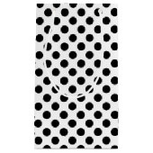 zwarte stippen op wit klein cadeauzakje (Voorkant)