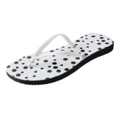 Zwarte Stippen op Witte Flipflops Teenslippers (Schuin)